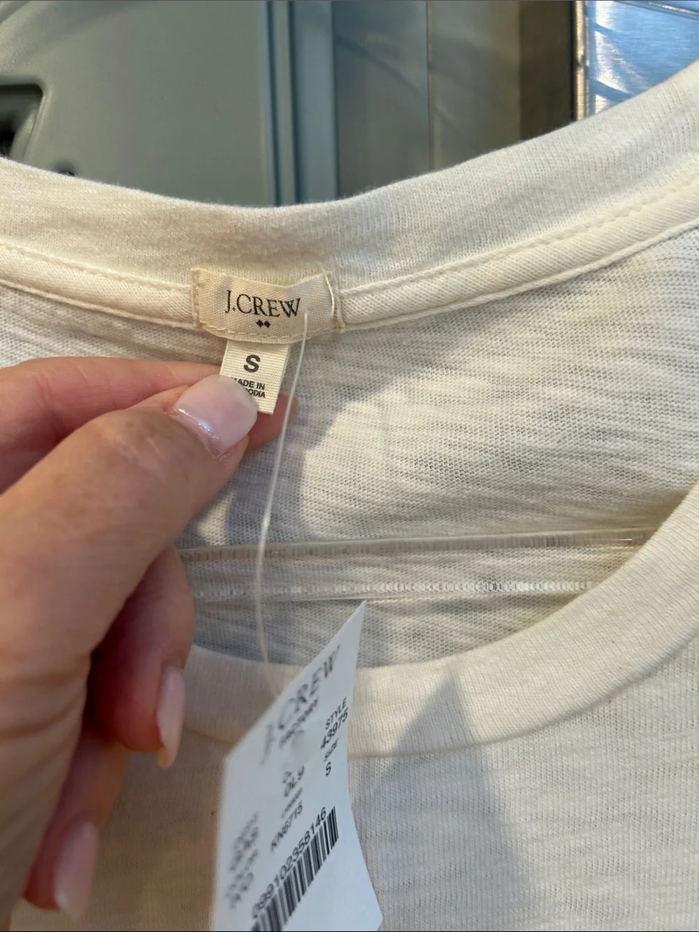 Vintage J. Crew Cream Graphic Short Sleeve Tee Small NWT